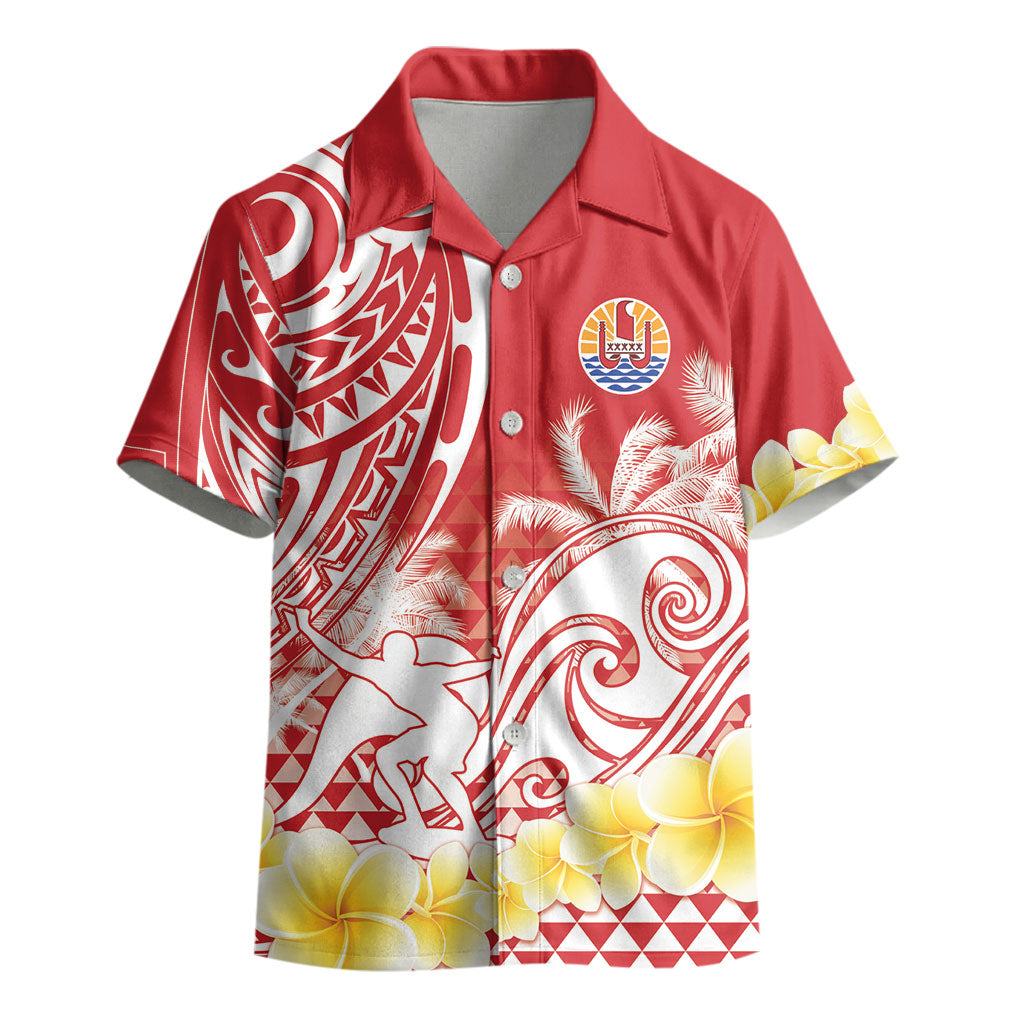 Personalised Tahiti Surfing Kid Hawaiian Shirt Polynesian Style