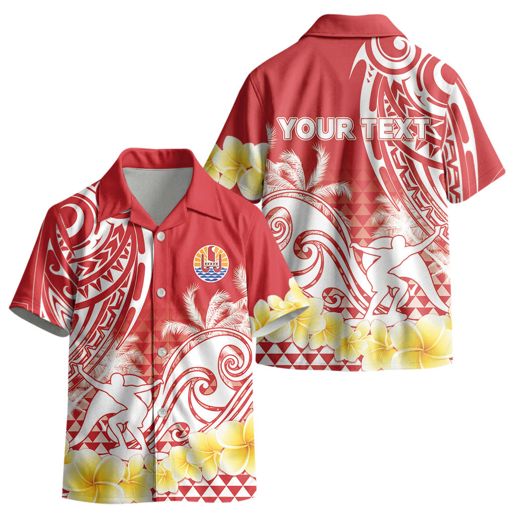 Personalised Tahiti Surfing Kid Hawaiian Shirt Polynesian Style