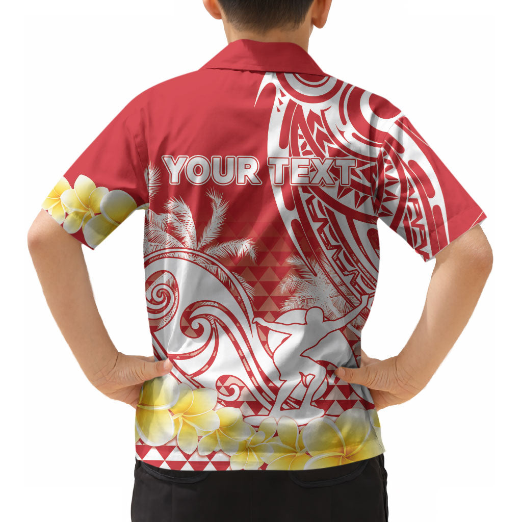 Personalised Tahiti Surfing Kid Hawaiian Shirt Polynesian Style