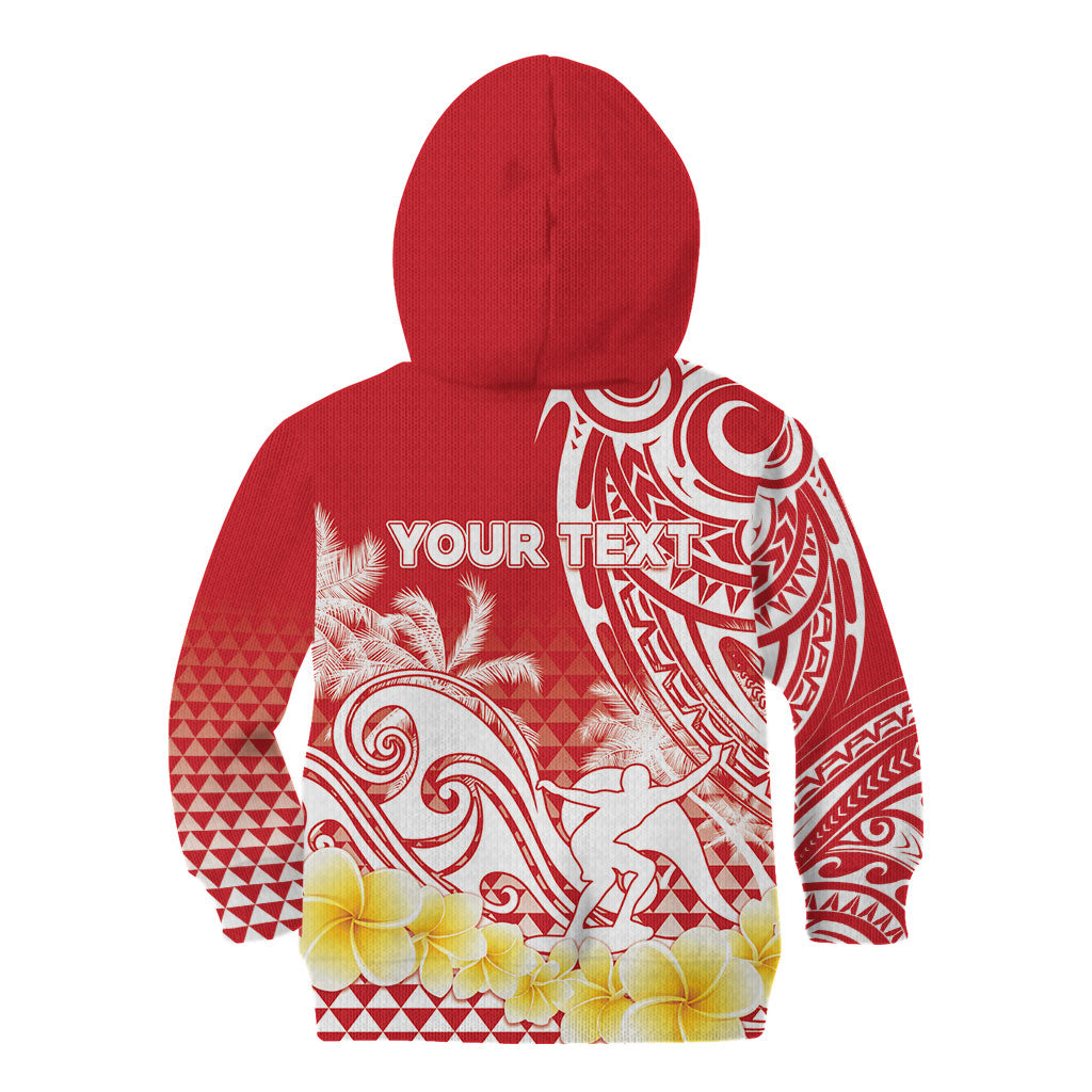 Personalised Tahiti Surfing Kid Hoodie Polynesian Style