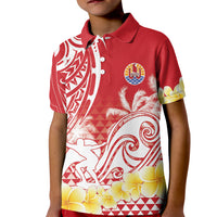 Personalised Tahiti Surfing Kid Polo Shirt Polynesian Style