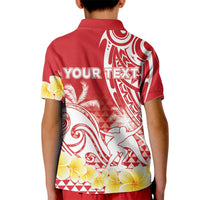 Personalised Tahiti Surfing Kid Polo Shirt Polynesian Style