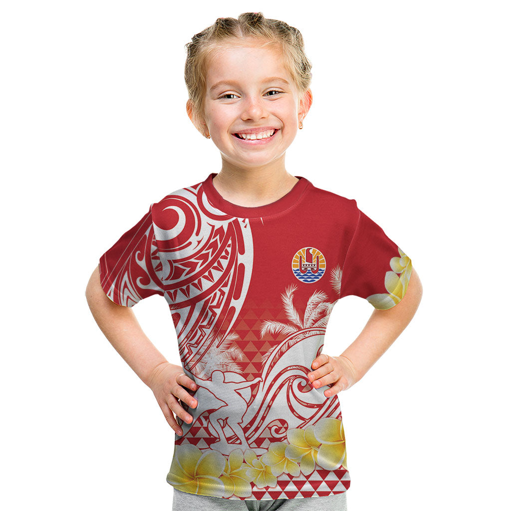 Personalised Tahiti Surfing Kid T Shirt Polynesian Style