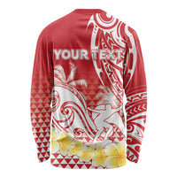 Personalised Tahiti Surfing Long Sleeve Shirt Polynesian Style