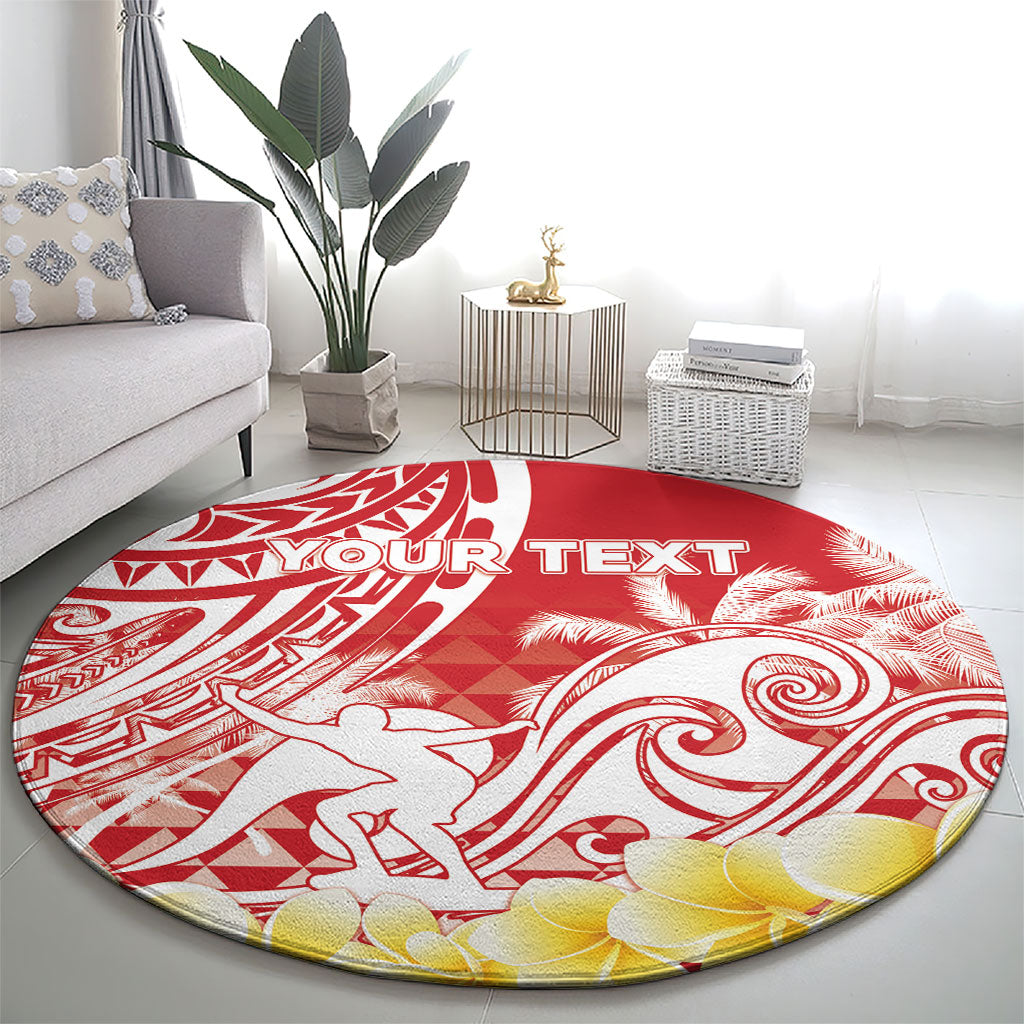 Personalised Tahiti Surfing Round Carpet Polynesian Style LT05 - Polynesian Pride