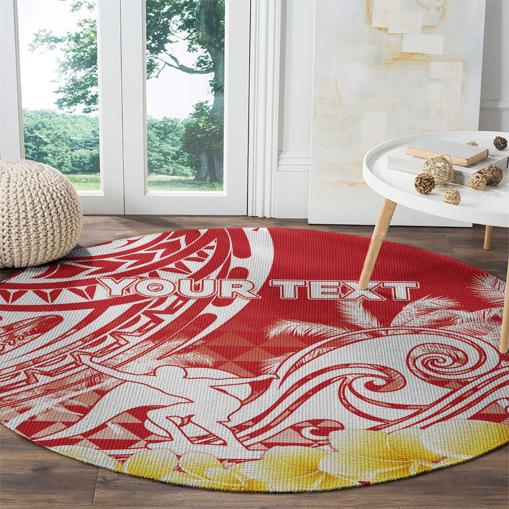 Personalised Tahiti Surfing Round Carpet Polynesian Style LT05 - Polynesian Pride