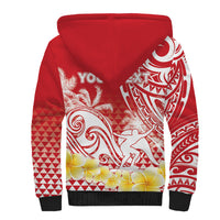 Personalised Tahiti Surfing Sherpa Hoodie Polynesian Style