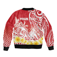 Personalised Tahiti Surfing Sleeve Zip Bomber Jacket Polynesian Style