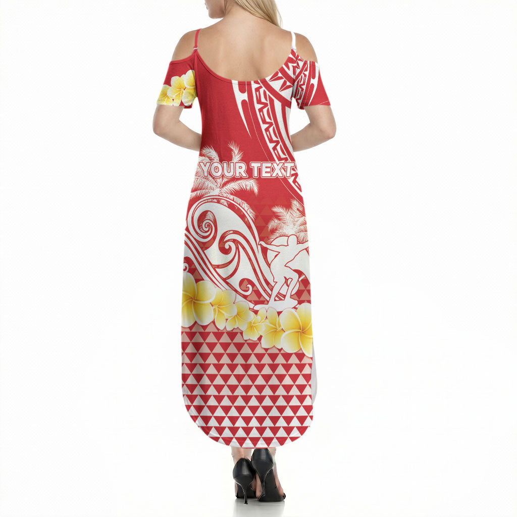 Personalised Tahiti Surfing Summer Maxi Dress Polynesian Style