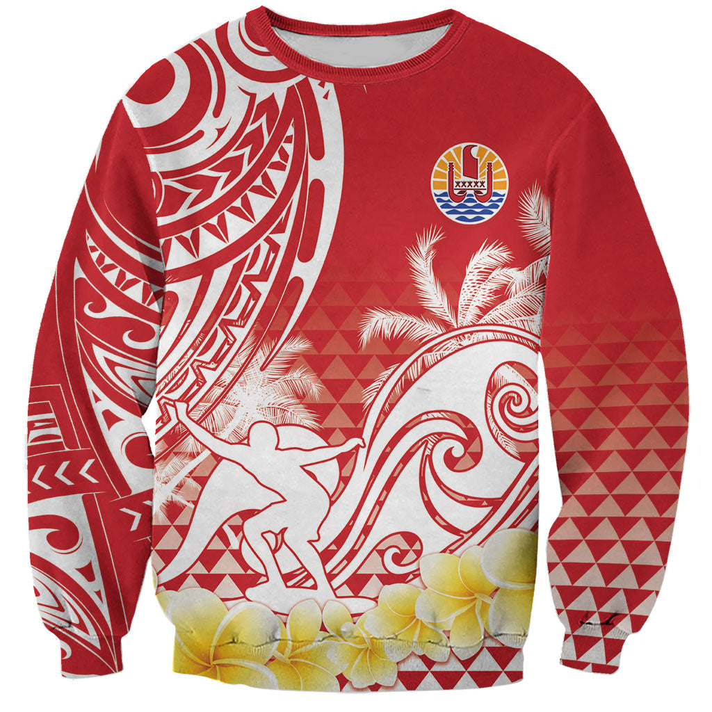 Personalised Tahiti Surfing Sweatshirt Polynesian Style
