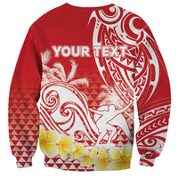 Personalised Tahiti Surfing Sweatshirt Polynesian Style