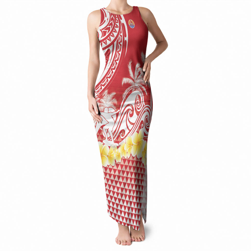 Personalised Tahiti Surfing Tank Maxi Dress Polynesian Style