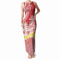 Personalised Tahiti Surfing Tank Maxi Dress Polynesian Style