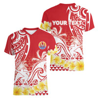 Personalised Tahiti Surfing Women V-Neck T-Shirt Polynesian Style
