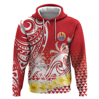Personalised Tahiti Surfing Zip Hoodie Polynesian Style