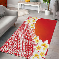 Tahiti Plumeria Tribal Pattern Area Rug Wave Style Red LT05 - Polynesian Pride