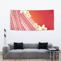 Tahiti Plumeria Tribal Pattern Tapestry Wave Style Red LT05 - Polynesian Pride