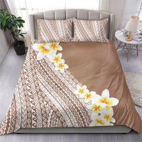 Tahiti Plumeria Tribal Pattern Bedding Set Wave Style Brown LT05 - Polynesian Pride