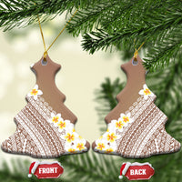 Tahiti Plumeria Tribal Pattern Ceramic Ornament Wave Style Brown LT05 Christmas Tree Brown - Polynesian Pride