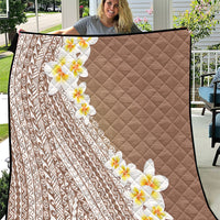 Tahiti Plumeria Tribal Pattern Quilt Wave Style Brown LT05 Brown - Polynesian Pride