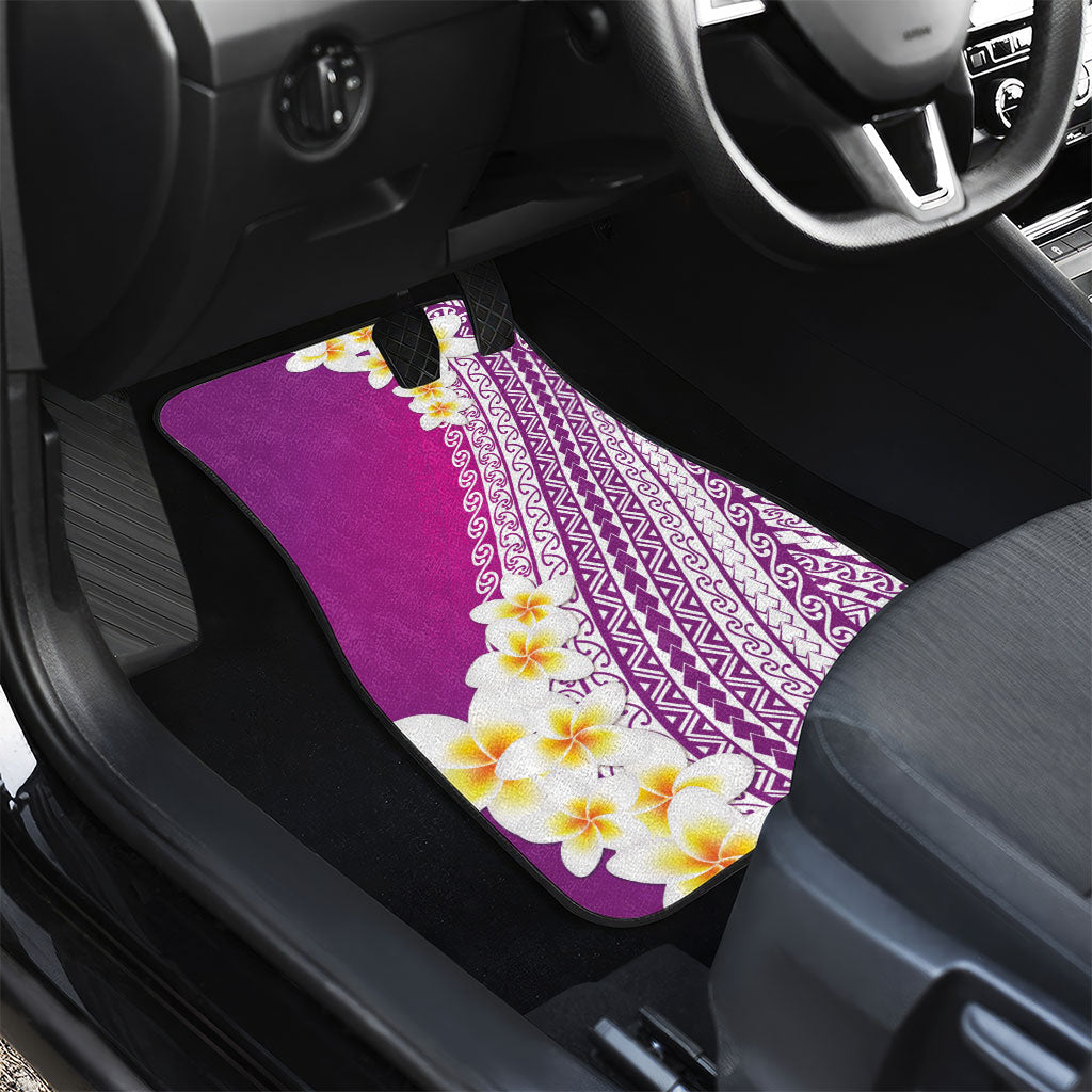 Tahiti Plumeria Tribal Pattern Car Mats Wave Style Purple LT05 - Polynesian Pride