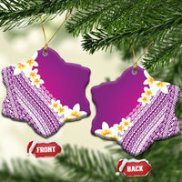 Tahiti Plumeria Tribal Pattern Ceramic Ornament Wave Style Purple LT05 Snow Flake Purple - Polynesian Pride