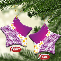Tahiti Plumeria Tribal Pattern Ceramic Ornament Wave Style Purple LT05 Star Purple - Polynesian Pride
