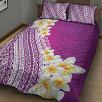 Tahiti Plumeria Tribal Pattern Quilt Bed Set Wave Style Purple LT05 - Polynesian Pride