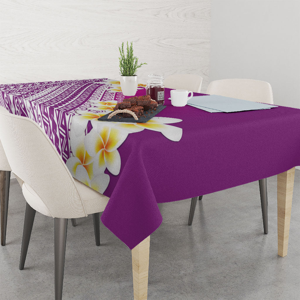 Tahiti Plumeria Tribal Pattern Tablecloth Wave Style Purple LT05 - Polynesian Pride