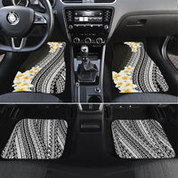 Tahiti Plumeria Tribal Pattern Car Mats Wave Style Black LT05 Set 4pcs Black - Polynesian Pride