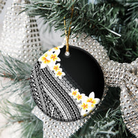 Tahiti Plumeria Tribal Pattern Ceramic Ornament Wave Style Black LT05 - Polynesian Pride