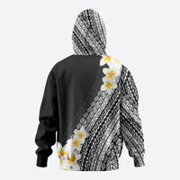 Tahiti Plumeria Tribal Pattern Zip Hoodie Wave Style Black LT05 - Polynesian Pride