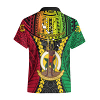Vanuatu Hawaiian Shirt Vanuatuan Coat Of Arms Mix Pig Tusk Poynesian Pattern LT05 - Polynesian Pride