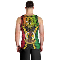Vanuatu Men Tank Top Vanuatuan Coat Of Arms Mix Pig Tusk Poynesian Pattern LT05 - Polynesian Pride