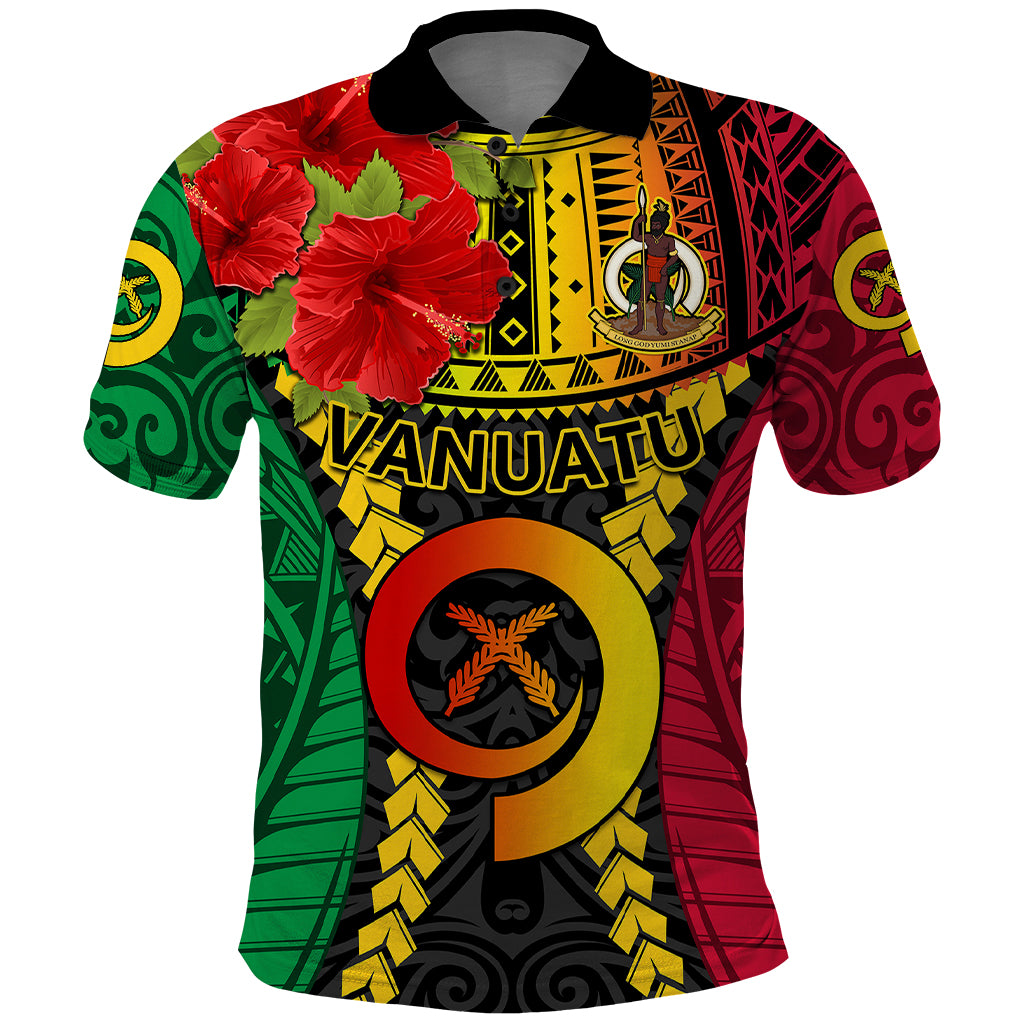 Vanuatu Polo Shirt Vanuatuan Coat Of Arms Mix Pig Tusk Poynesian Pattern LT05 Reggae - Polynesian Pride