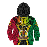 Personalized Vanuatu Kid Hoodie Vanuatuan Coat Of Arms Mix Pig Tusk Poynesian Pattern LT05 - Polynesian Pride