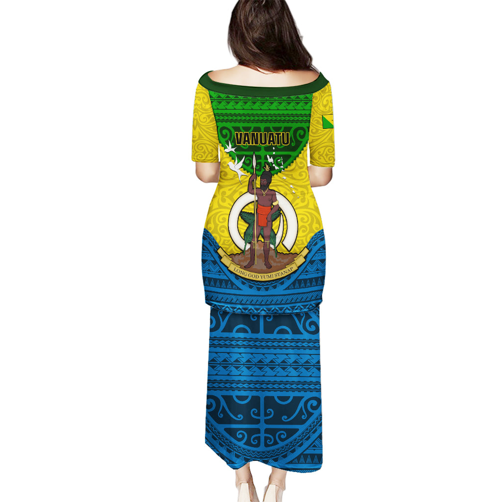 Vanuatu Malampa Province Puletasi Coat Of Arms And Namele Fern Polynesian Pattern LT05 - Polynesian Pride