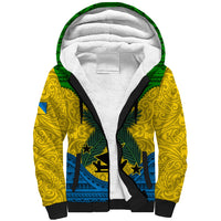 Vanuatu Malampa Province Sherpa Hoodie Coat Of Arms And Namele Fern Polynesian Pattern LT05 Unisex Yellow - Polynesian Pride