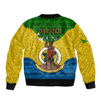 Personalized Vanuatu Malampa Province Bomber Jacket Coat Of Arms And Namele Fern Polynesian Pattern LT05 - Polynesian Pride