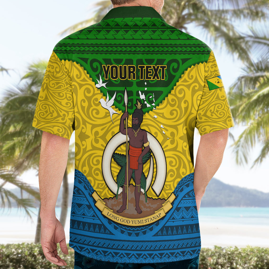 Personalized Vanuatu Malampa Province Hawaiian Shirt Coat Of Arms And Namele Fern Polynesian Pattern LT05 - Polynesian Pride