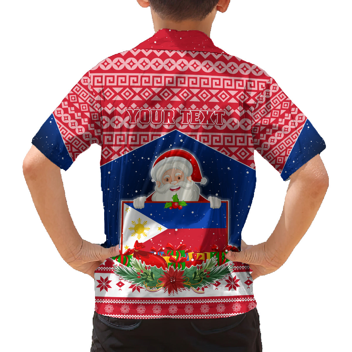 Personalised Philippines Christmas Family Matching Long Sleeve Bodycon Dress and Hawaiian Shirt Filipino Parol Maligayang Pasko LT05 - Polynesian Pride
