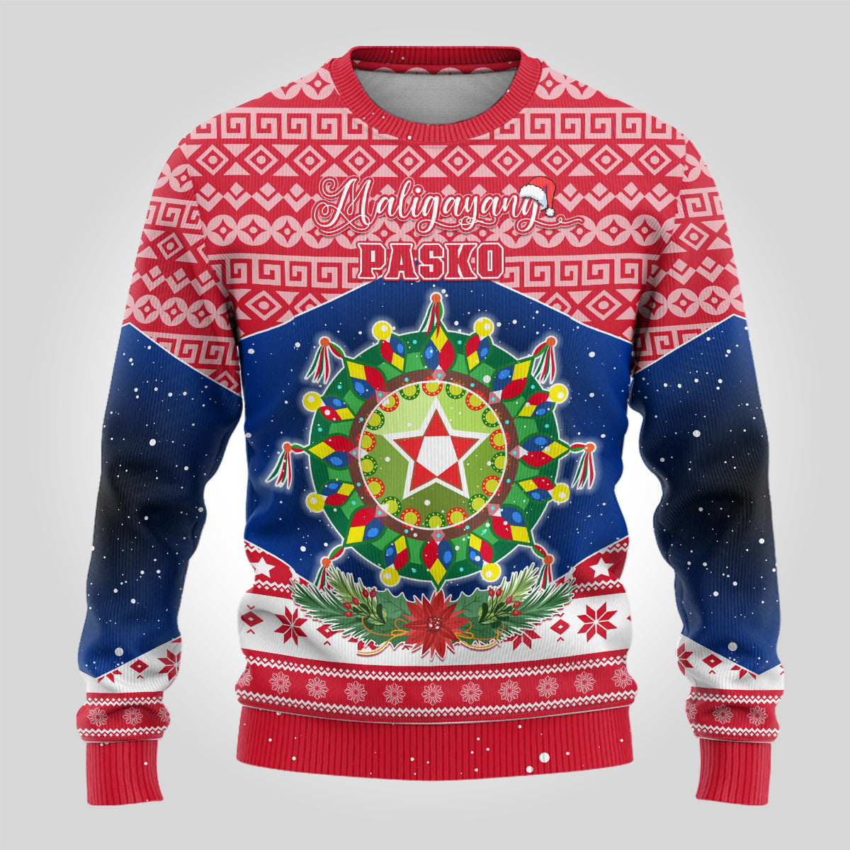 Personalised Philippines Christmas Ugly Christmas Sweater Filipino Parol Maligayang Pasko LT05 - Polynesian Pride