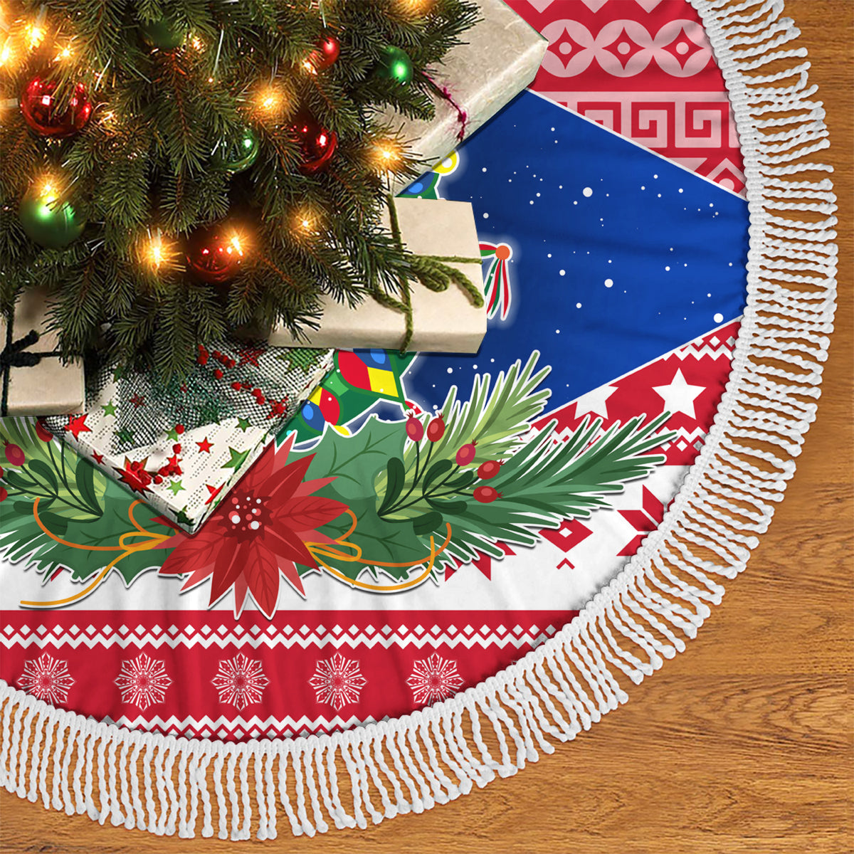Philippines Christmas Tree Skirt Filipino Parol Maligayang Pasko LT05 - Polynesian Pride