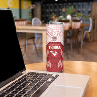 Custom Tonga Rugby Skinny Tumbler 2023 Pacific Championships Kupesi Ngatu Mate Maa