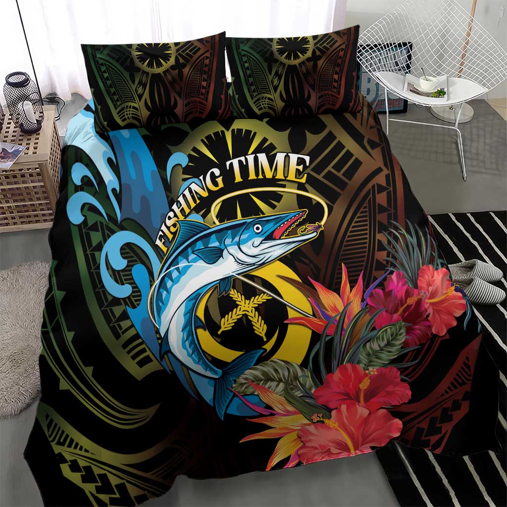 Vanuatu Fishing Bedding Set It's Time To Fish LT05 - Polynesian Pride