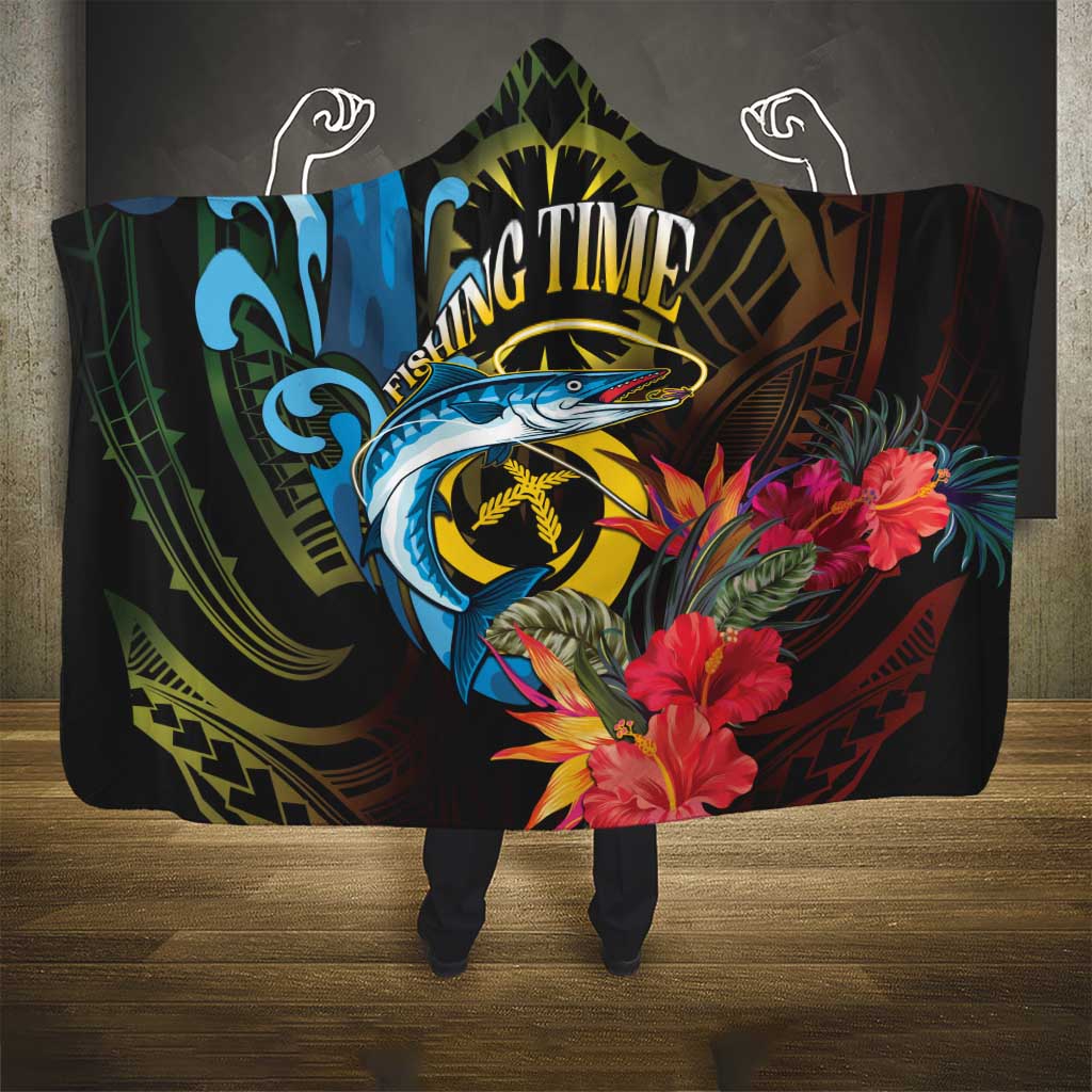 Vanuatu Fishing Hooded Blanket It's Time To Fish LT05 - Polynesian Pride