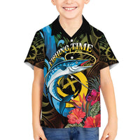 Vanuatu Fishing Kid Hawaiian Shirt It's Time To Fish LT05 Kid Black - Polynesian Pride