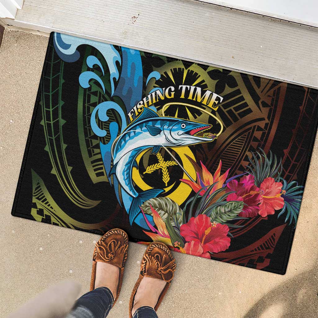 Vanuatu Fishing Rubber Doormat It's Time To Fish LT05 - Polynesian Pride