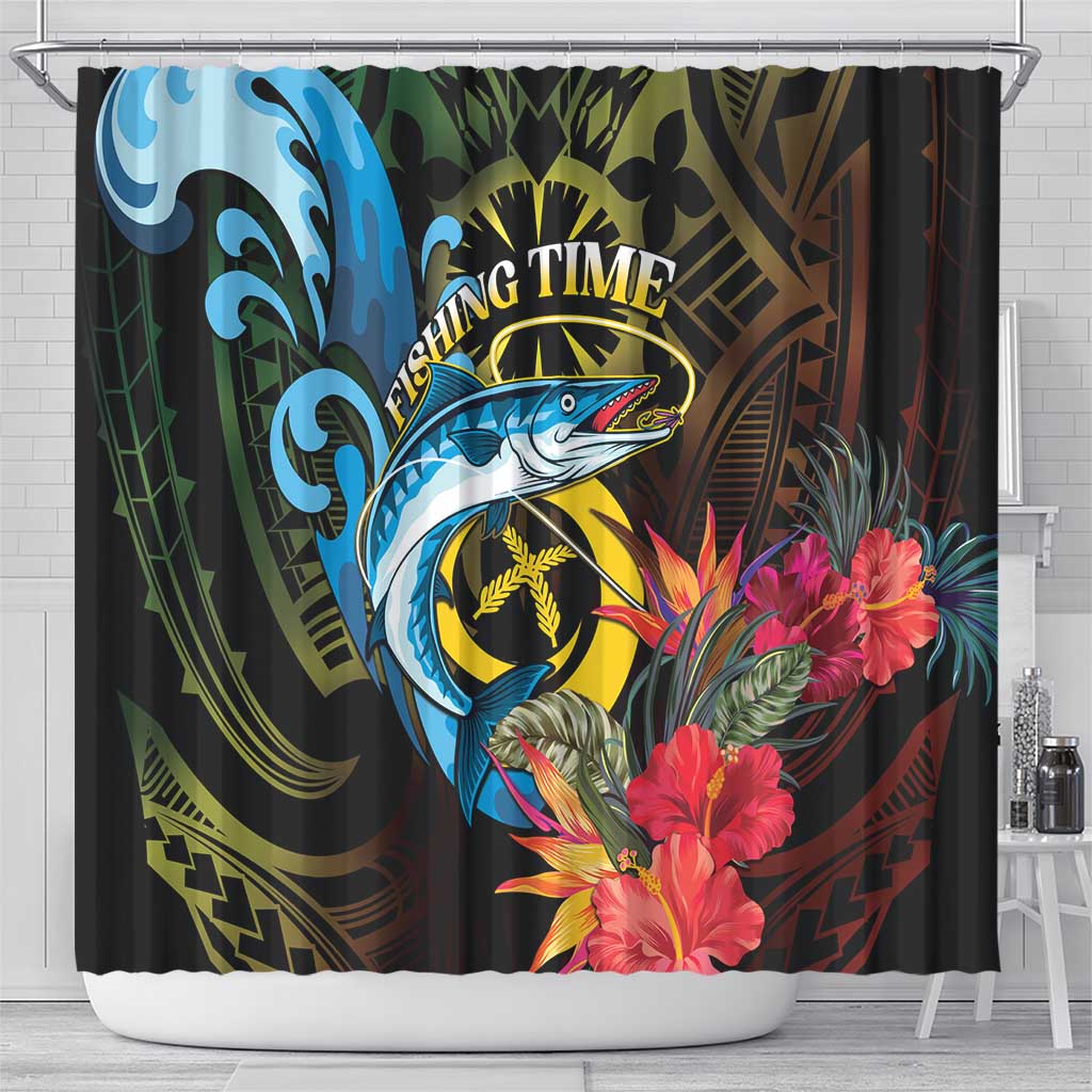 Vanuatu Fishing Shower Curtain It's Time To Fish