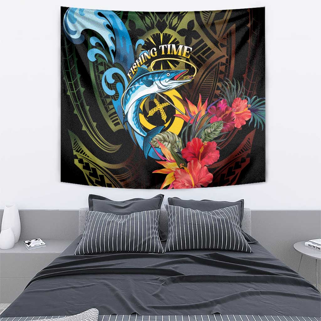 Vanuatu Fishing Tapestry It's Time To Fish LT05 - Polynesian Pride